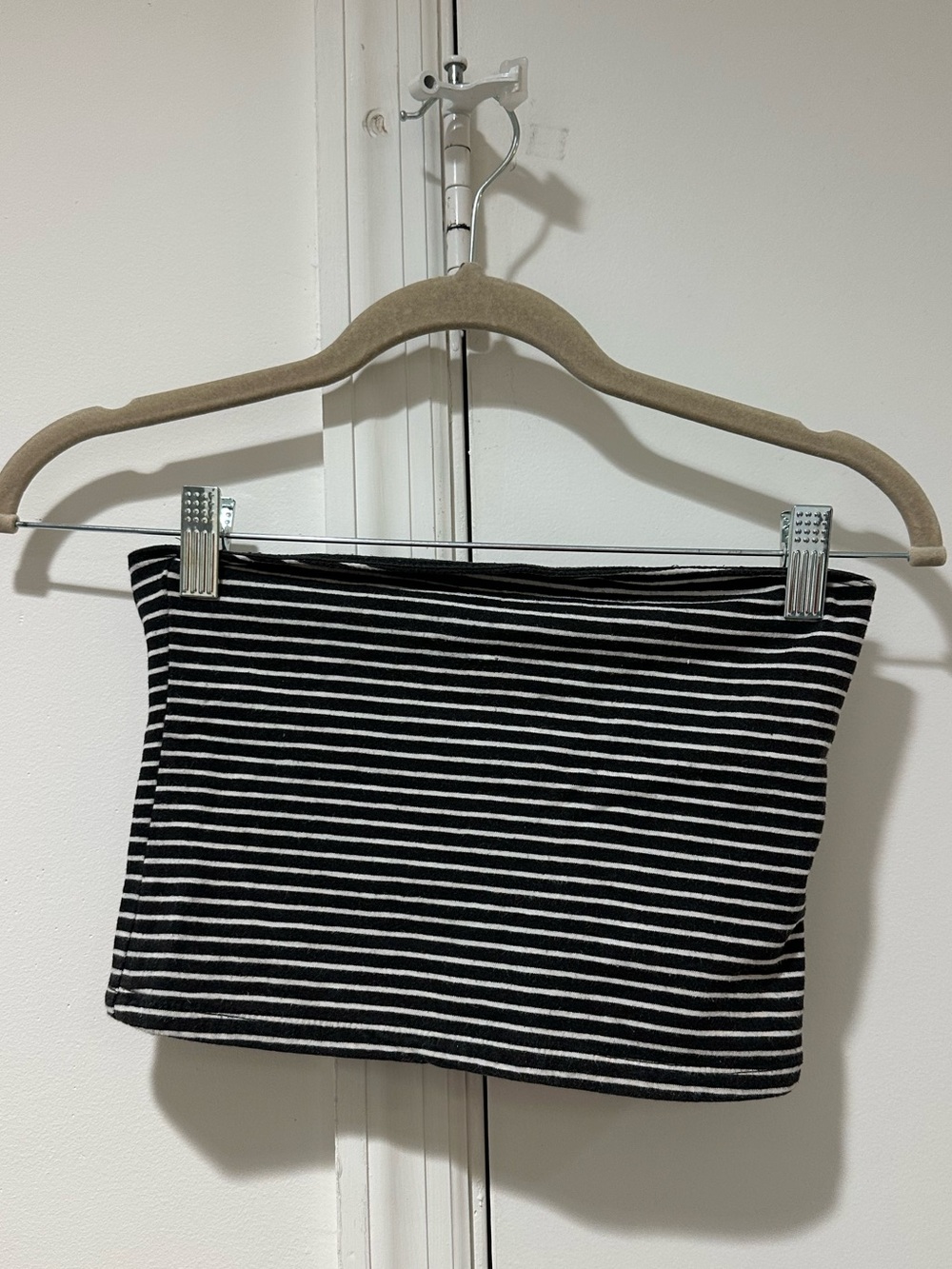 Hollister Black White Striped Tube Crop Top Women’s Small Strapless